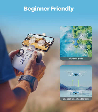 SYMA Drone with Camera 1080P HD FPV Foldable Drone for Kids and Adults, Quadcopter Toys Gifts with Optical Flow Positioning, 90°Adjustable Lens, 3D Flip, One Key Function, Headless Mode