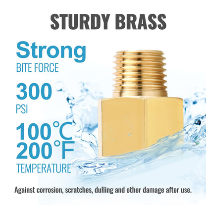 SUNGATOR 3/8 Inch Female to 1/4 Male Reducer, NPT Brass Pipe Fittings Adapters, 1/4" Male to 3/8" Female NPT Reducer Adapters, Brass Pipe Extension Connectors, Pack of 2