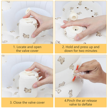 EKEPE Inflatable Baby Seat for Babies 3 Months & Up, Baby Floor Seats for Sitting Up, Baby Seats for Infants, Blow Up Baby Chair with Built in Air Pump - Bear