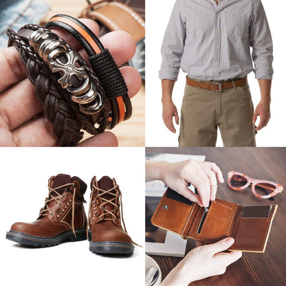 Ringsun 2 Inches Wide Flat Leather Straps for Crafts, Full Grain Leather Strips Cord String for Crafts, Tooling (2mm Thick 72.5 Inches Long Bourbon Brown)