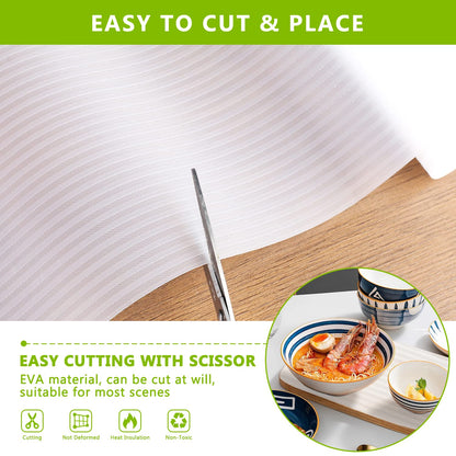 Shelf Liner Non Adhesive Refrigerator Mats Washable, No Odor Plastic Pantry Liners, Wire Shelf Paper & Drawer Liner for Cupboard,Kitchen Cabinets, Bathroom Shelves, Shoe Rack Transparent