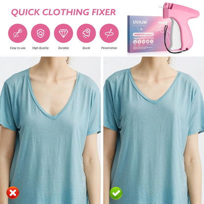 Stitch Gun for Clothing, Stitchy Gun Quick Clothes Fixer, Dress Tagging Gun-Includes 2,000 Black Fasteners & 2,000 White Fasteners & 6 Needles