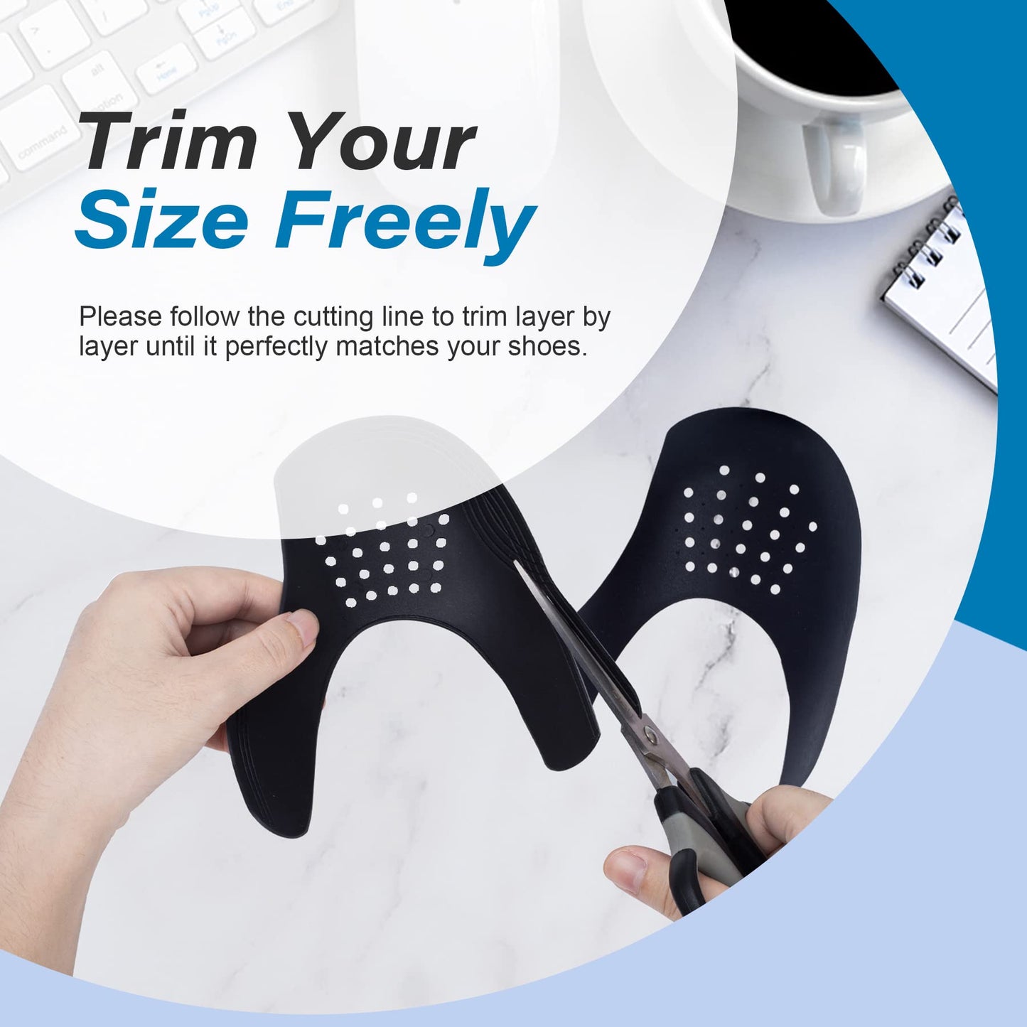 YOLOPARK 4 Pairs Creases Protector for Shoe Sneakers:AF1s,Dunks and More, Anti Creases Protector for Men's 7.5-13 Women 5-8.5