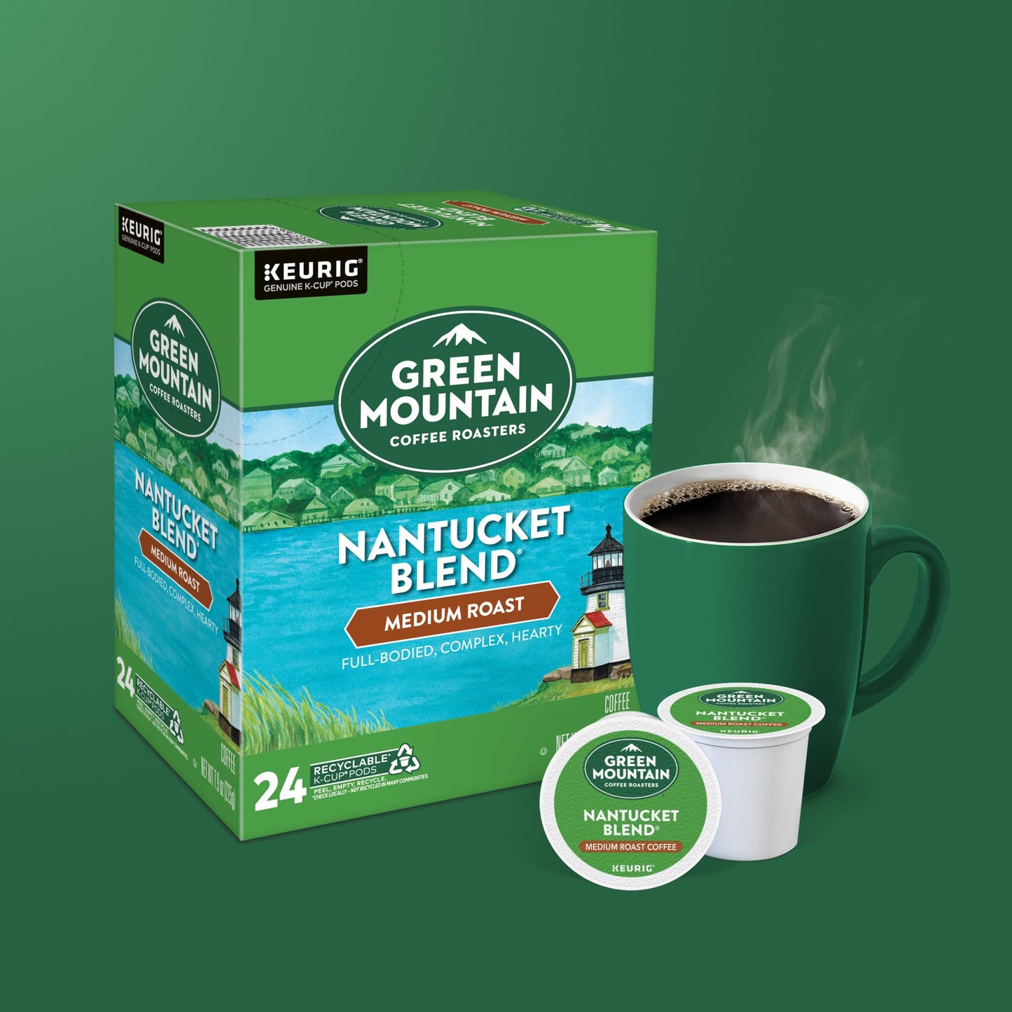 Green Mountain Coffee Roasters Nantucket Blend Keurig Single-Serve K-Cup Pods, Medium Roast Coffee, 96 Count