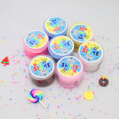 ZONEWAY 7 Pack Cake Butter Slime Kits, Soft and Non-Sticky Slime Kit Party Favors for Girls and Boys