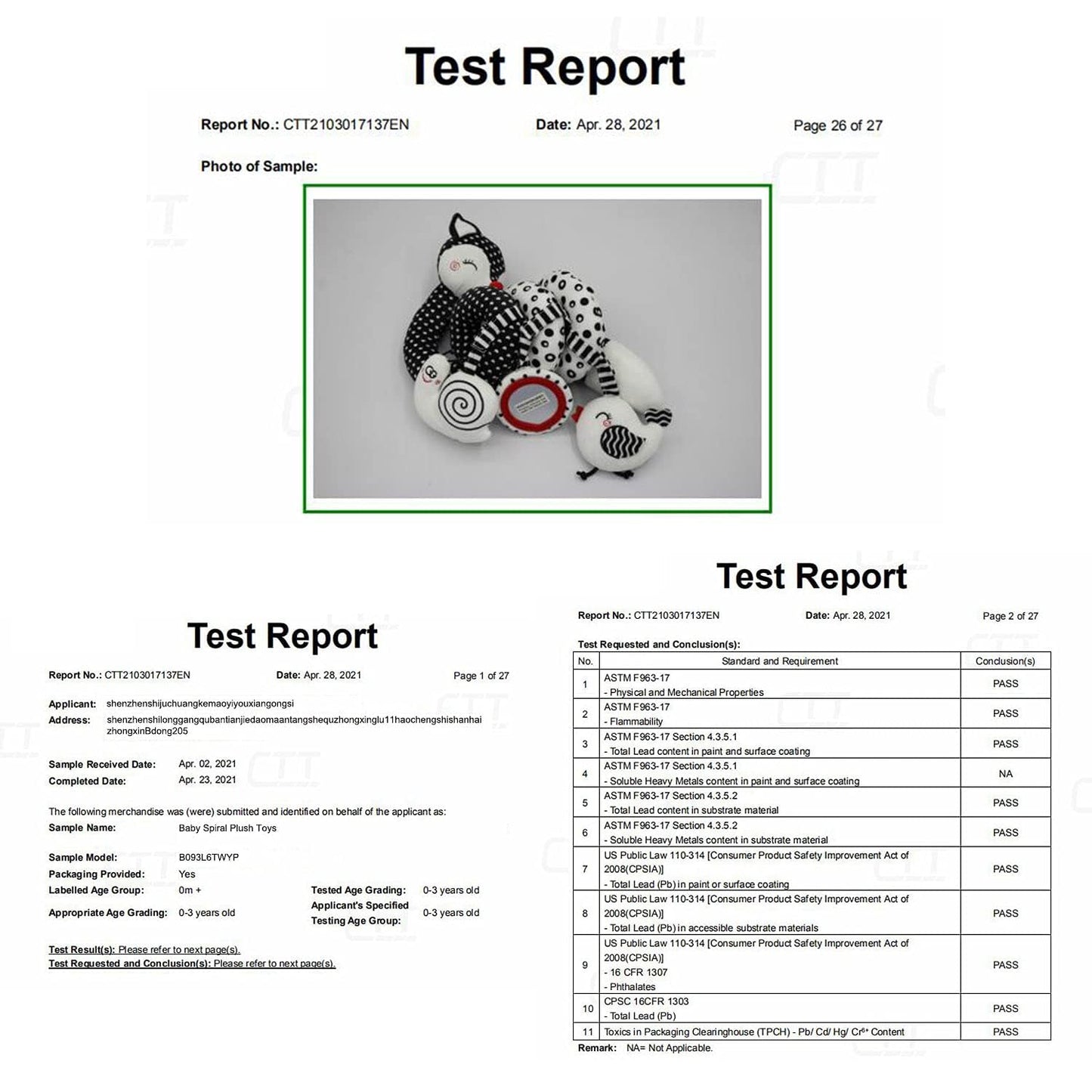 XIXILAND Baby Spiral Plush Toys, Black and White Baby Car Seat Toys, High Contrast Infant Newborn Toy 0-6 Months for Stroller Crib Mobile, Sensory Toy Best Gift for 0 3 6 9 12 Months Boys Girls