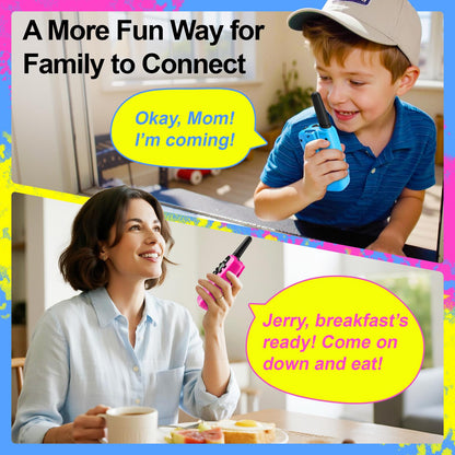 Walkie Talkies for Kids Toys for Boys Girls 4-6, 3 Miles Range Walkie Talkie to Camping, Outdoor 4 Year Old Girl Birthday Gifts for 3 4 5 6 7 Year Old Boy Girl Gifts Age 6-8 (Blue&Pink&Yellow)