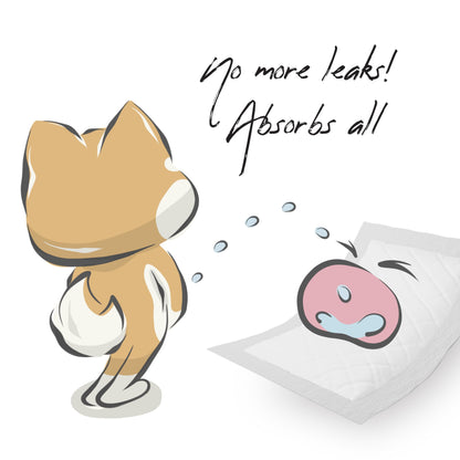 WICKEDPUP Male Dog Belly Band Kit, 50 Diaper Pads & 1 Reusable Male Wrap (Size 2 (17.5"-21.5" Waist))