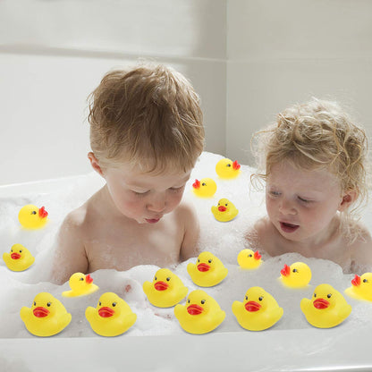 Rubber Duck Bath Toys 50PCS Mini Ducks Bulk for Kids Baby Shower Decorations Birthday Party Favors Gift Classroom Summer Beach Pool Activity Carnival Game