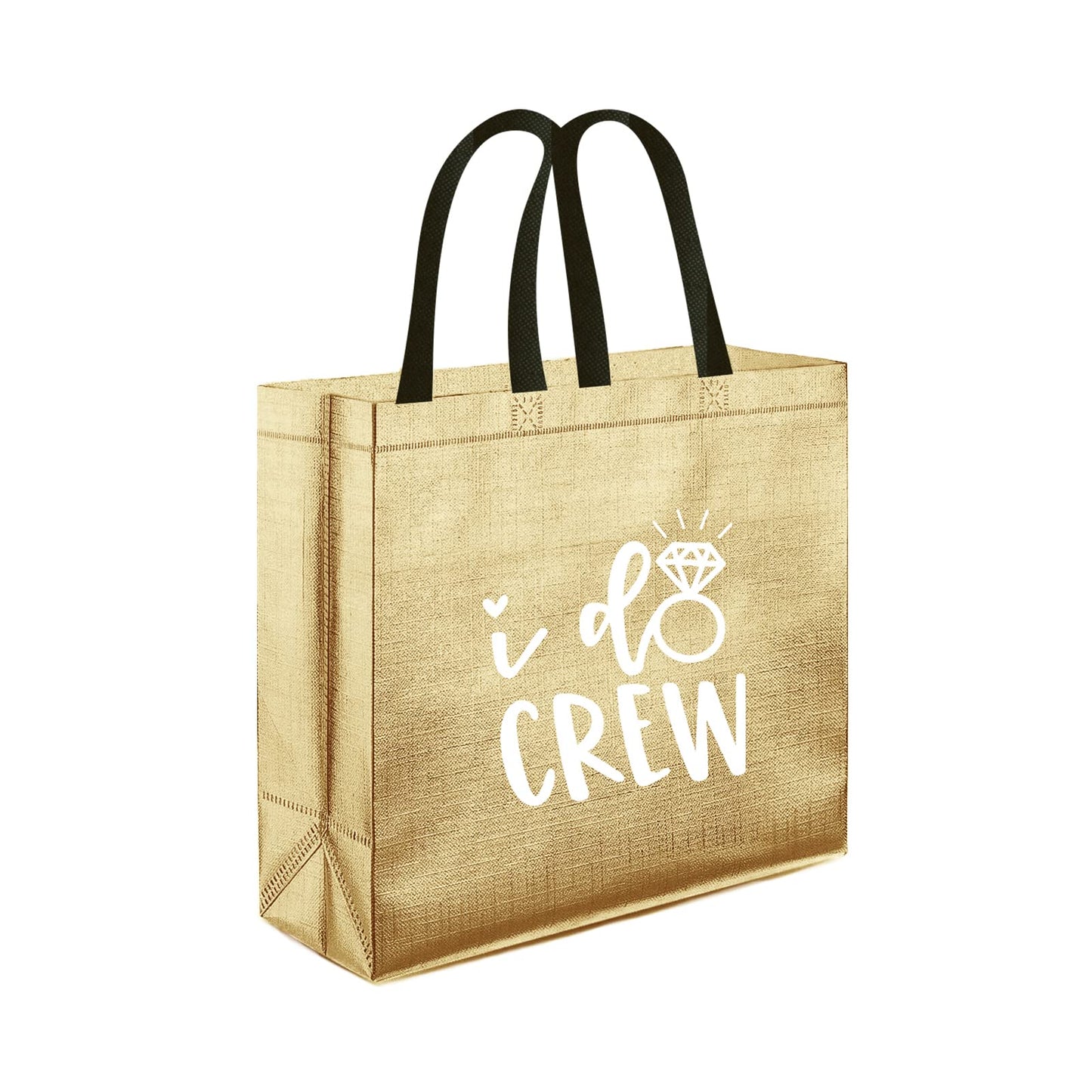 CUTERUI GIFTED 1 pcs Champagne I Do Crew Non-Woven Gift Bag for Bridesmaid Gifts,Bachelorette Party Favors