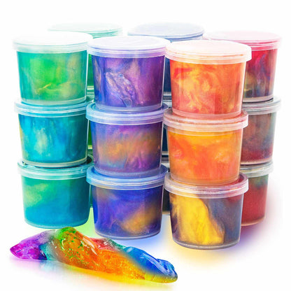 24 Pack Mini Slime, Galaxy Slime Party Favors, Stretchy Slime Kit for Classroom Prizes, Christmas Stocking Stuffers, Goodie Bag Stuffers,Easter Basket Stuffers for Kids Boys Girls 5-12