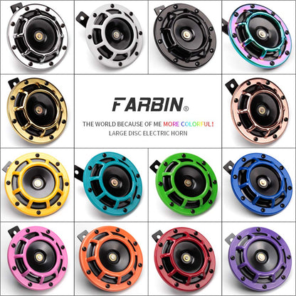 FARBIN Horns Loud Electric Car Horn Supertones 12V Horn High/Low Tone Twin Horns Kit (black)