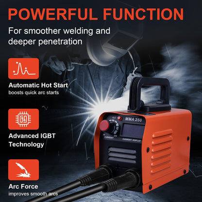 Siasky Mini Welding Machine, Upgraded Welder Machine 110V, Portable Stick Welder MMA-250A, IGBT Inverter Welder with Hot Start, Arc Force, Anti-Stick (10 welding rods)