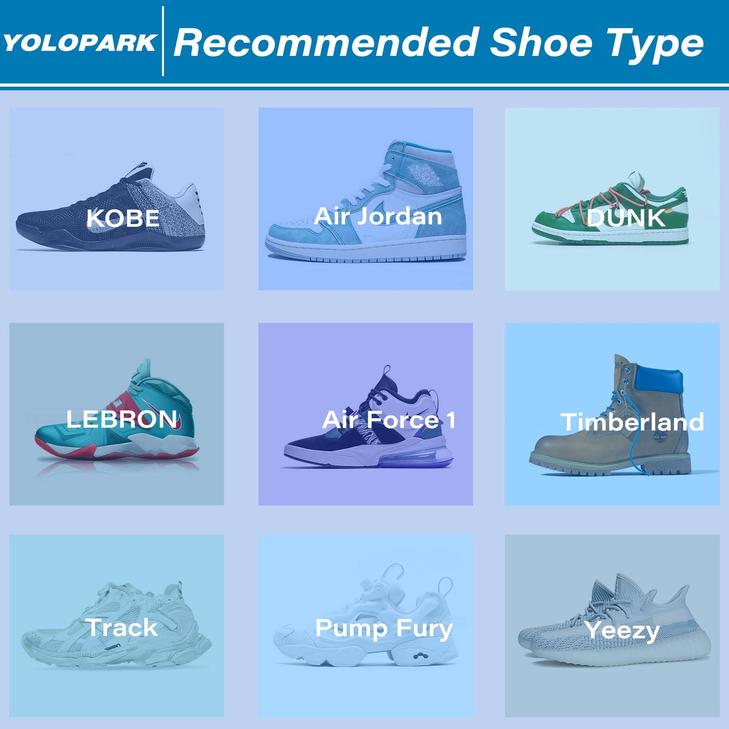 YOLOPARK 4 Pairs Creases Protector for Shoe Sneakers:AF1s,Dunks and More, Anti Creases Protector for Men's 7.5-13 Women 5-8.5