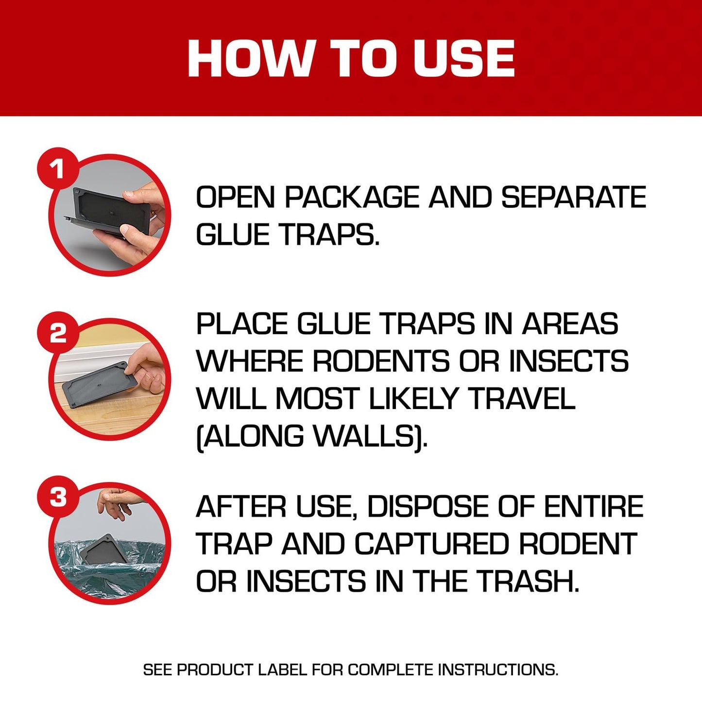 Tomcat Glue Traps Mouse Size with Eugenol for Enhanced Stickiness for Mice, Cockroaches, and Spiders, 6 Traps