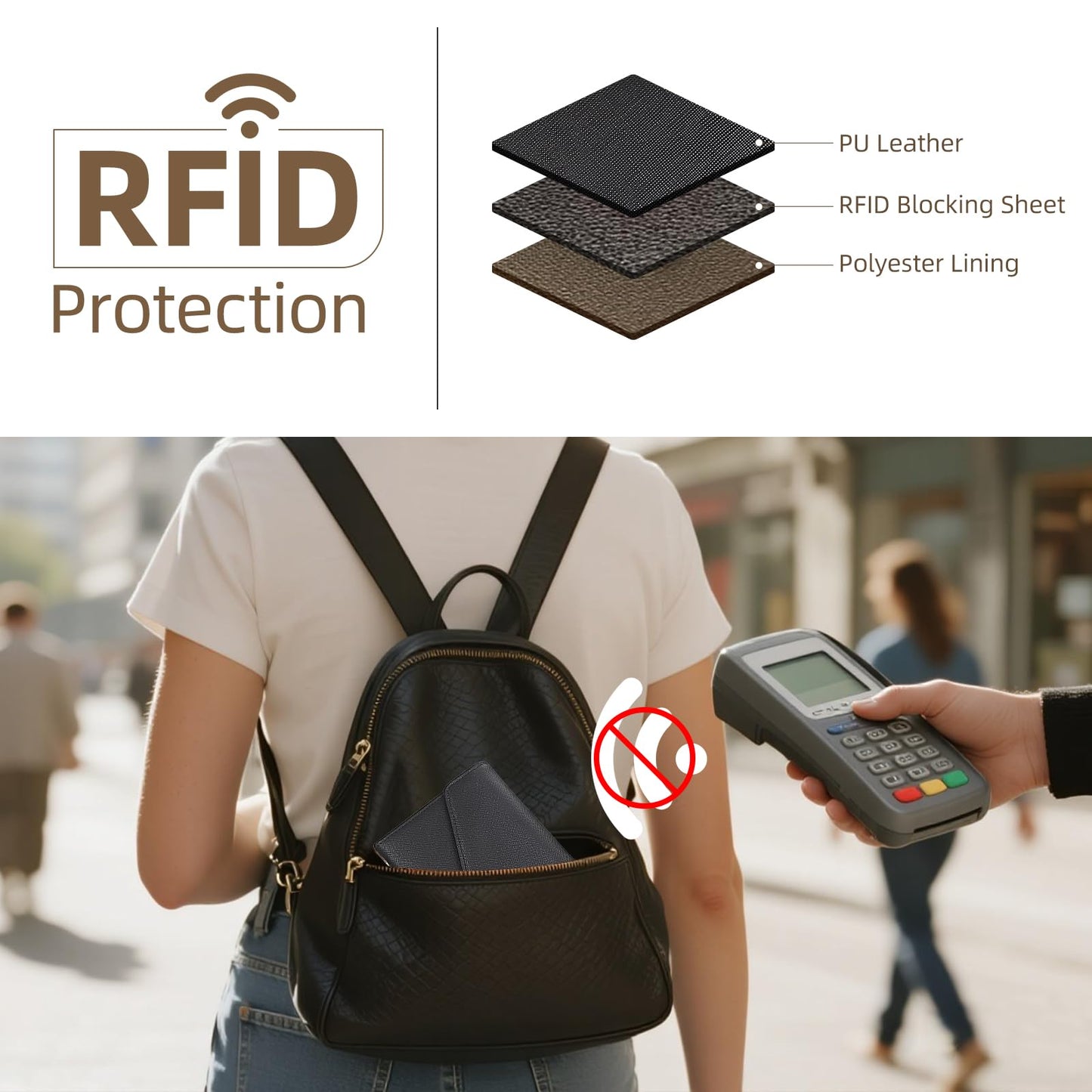 ZOPPEN Multi-purpose Rfid Blocking Travel Passport Wallet (Ver.4) Tri-fold Document Organizer Holder, 1 Black