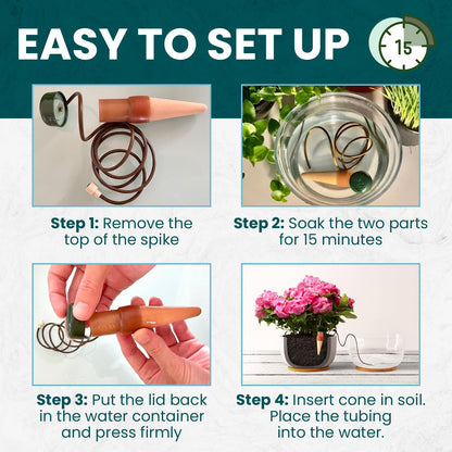 Blumat Classic Plant Watering Stakes - Self-Watering Insert for Indoor and Outdoor Plants - Automatic Slow Release Irrigation System for Potted Plants - Houseplant Care Device (6 Pack)