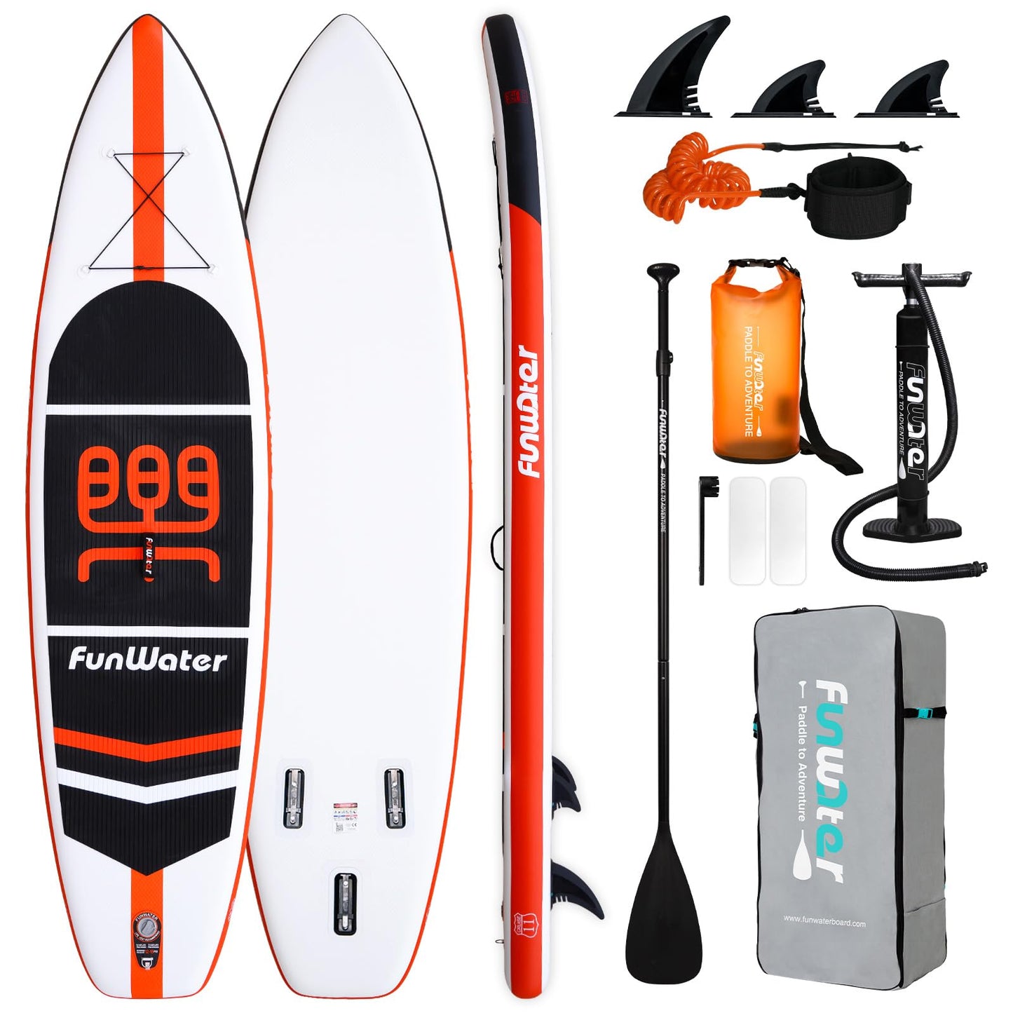 FunWater Stand Up Paddle Board Ultra-Light Inflatable Paddleboard with SUP Accessories for Adults & Youth of All Skill Levels (Classic Cruise)