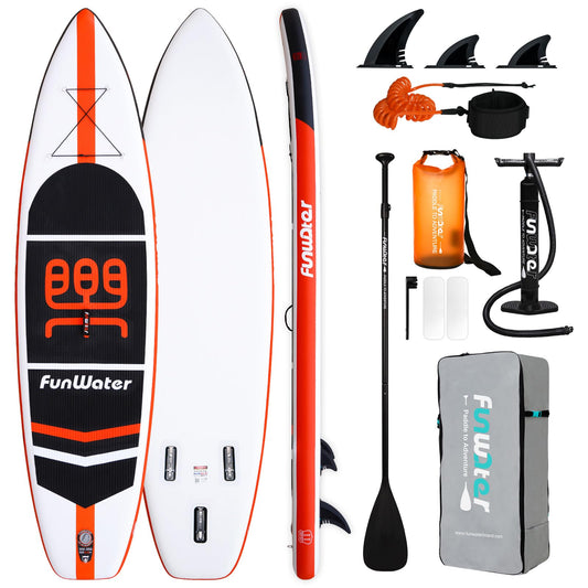 FunWater Stand Up Paddle Board Ultra-Light Inflatable Paddleboard with SUP Accessories for Adults & Youth of All Skill Levels (Classic Cruise)
