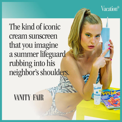 Vacation Classic Sunscreen Lotion SPF 50, Water-Resistant, Lightweight, Transparent on All Skin Tones, Dermatologist-Tested, Vegan, Travel Size, 3.4 Fl. Oz. (Value Pack of 3)