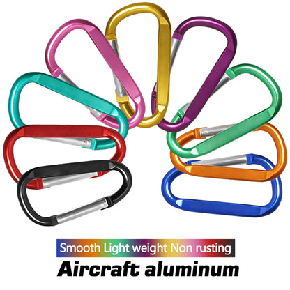 12PCS Carabiner Keychain Clip - 3" Aluminum Caribeener Key Clip,D Ring Shape Nonlocking Carabeaner Hook Buckle,Multi-Function Spring Snap Key Clips Tool for Home,Camping,Hiking,Traveling,Backpack
