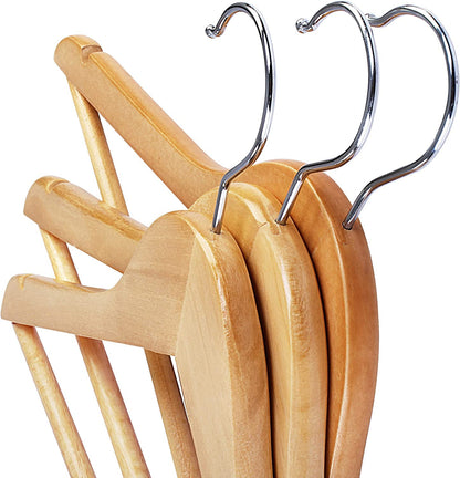 Utopia Home Premium Wooden Hangers 30 Pack - Durable & Slim Coat Hanger - Suit Hanger with 360-Degree Rotatable Hook - Wood Hangers with Shoulder Grooves (Natural Color)