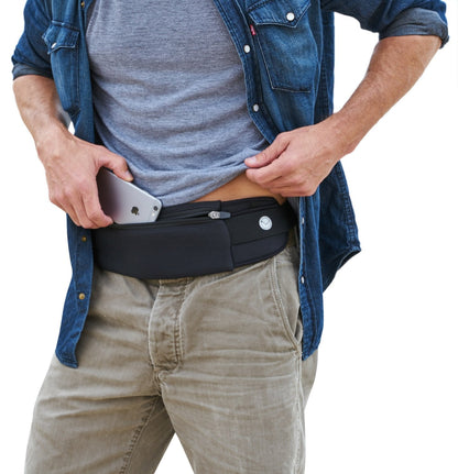 The Belt of Orion Survival Gear Travel Running Belt Waist Fanny Pack Hands Free Way to Carry Sanitizer, Face Mask, Phone, Passport, Keys, ID, Money & Everyday Essentials (Travel 9"x4")