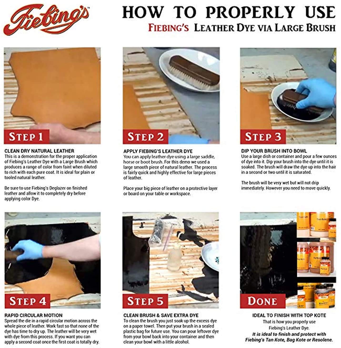 Fiebing's Leather Dye (4 Fl Oz, Turquoise) - Alcohol-Based, Penetrating, Permanent Dye for Shoes, Boots, Belts, Bags, Furniture - Includes Wool Dauber Applicator - Recolor & Restore Leathercraft