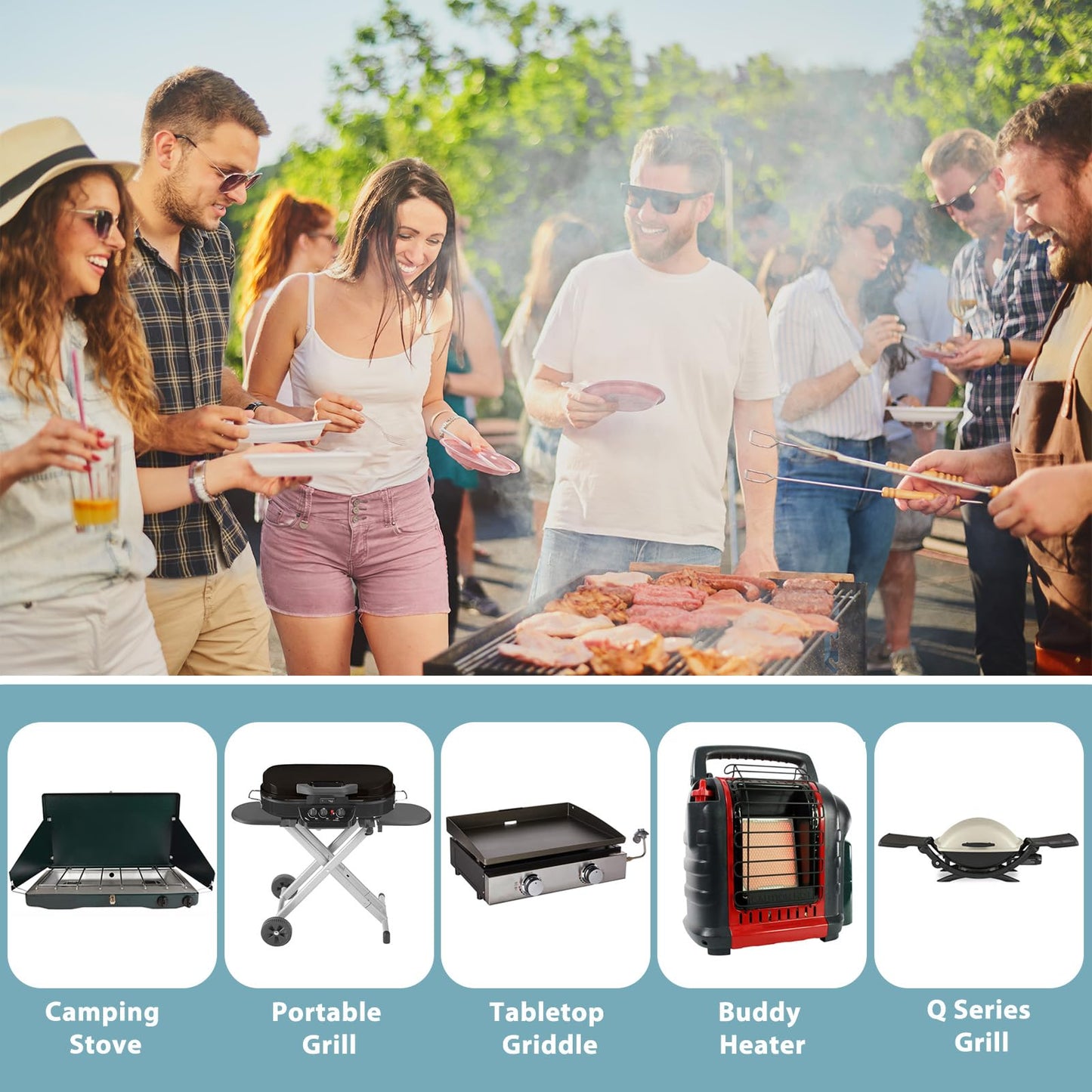 SHINESTAR 12 Feet Propane Hose Adapter with Gauge, Fit for Mr. Heater Buddy Heater, Blackstone Tabletop Griddle, Portable Propane Camping Stove and More, Connects to 5-20 lb Propane Tank