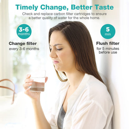 SimPure 5 Micron 10" x 2.5" Whole House Carbon Sediment Water Filter Cartridge Replacement for Home Under-Sink & Countertop Filtration System,10 inch RO Unit, Dupont WFPFC8002, FXWTC, SCWH-5 (3 Pack)