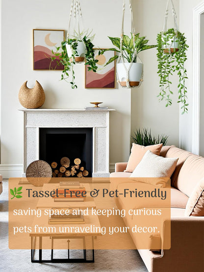 Bouqlife Hanging Planters with Macrame Plant Hangers for Indoor Outdoor Plants 3 Set Self Watering Pots Hanging Baskets Flower Pot Holders 3 Different Size