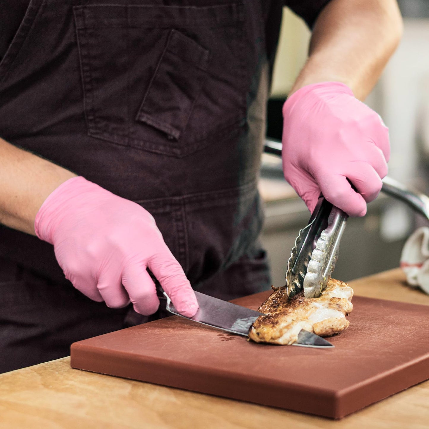 SwiftGrip Nitrile Exam Gloves, 4 Mil, Medium, Cherry Blossom, Food Safe Gloves Disposable Latex Free, Powder Free for Cleaning Supplies, Esthetician, Hair Dye, Tattoo Supplies (Box of 100)