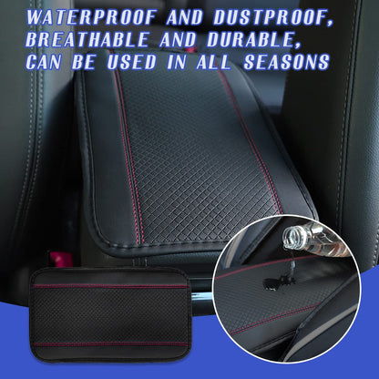 Ziciner Car Center Console Armrest Pad, PU Leather Waterproof Auto Armrest Seat Box Cover Protector, Universal 12.59x 7.24 Inch Vehicles Interior Accessories for Most Car SUV (Black & Pink)