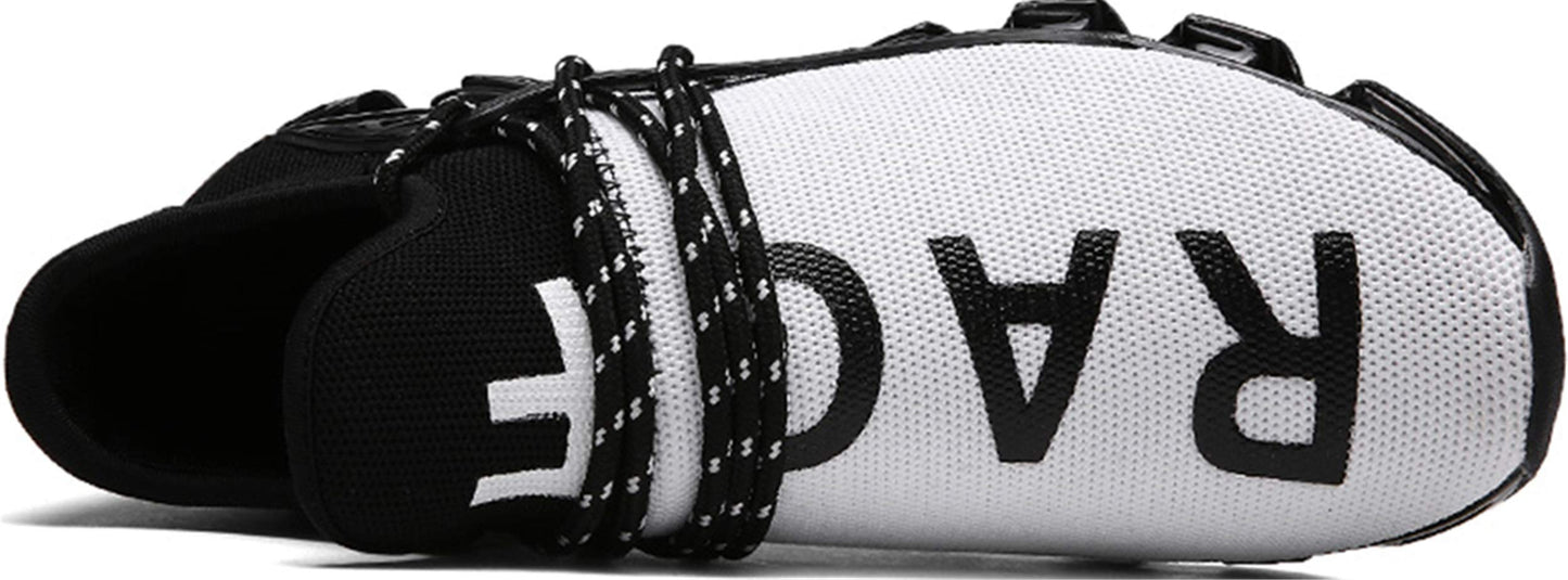 DUORO Men's Slip On Road Running Shoes, Breathable, Lightweight, Comfortable, White, Size 11.5 Wide