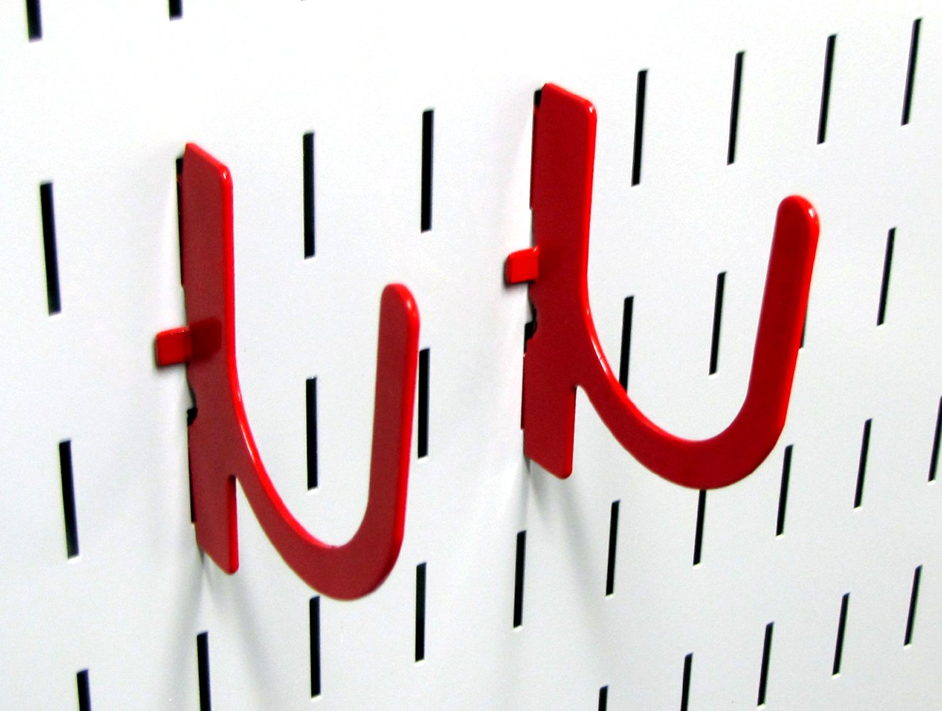 Wall Control 3in Reach U-Hook Accessory “U” Shaped Slotted Metal Pegboard Hook Pegboard and Slotted Tool Board – Red