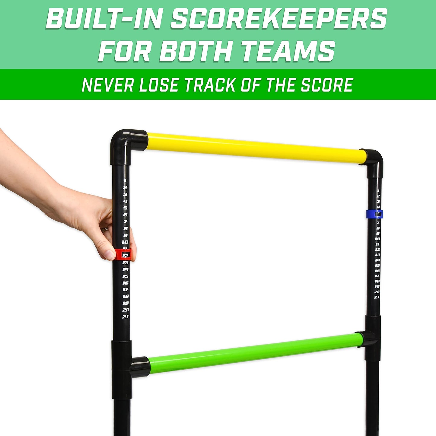 GoSports Indoor/Outdoor Ladder Toss Game Set with 6 Rubber Bolos, Carrying Case and Score Trackers