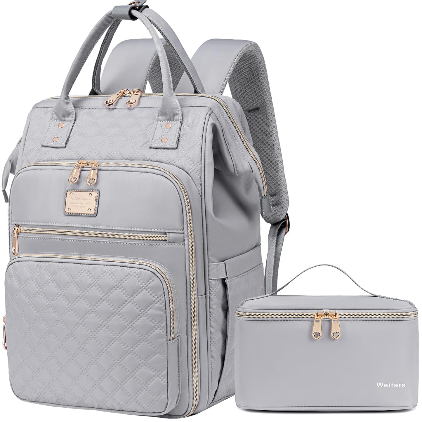 Weitars Lunch Backpack For Women,15.6 Inch Laptop Backpacks For Womens Back pack, Travel Backpacks,Work Backpack For Women (Gray)