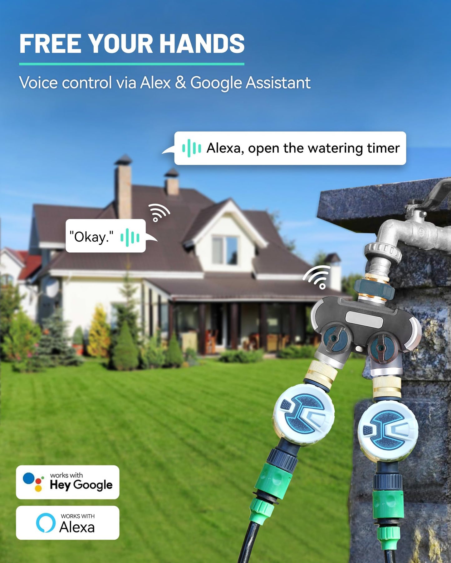 RAINPOINT Sprinkler Timer, WiFi Water Timer for Garden Hose, Smart Irrigation Controller, APP Remote Control (2.4Ghz WiFi Connection)