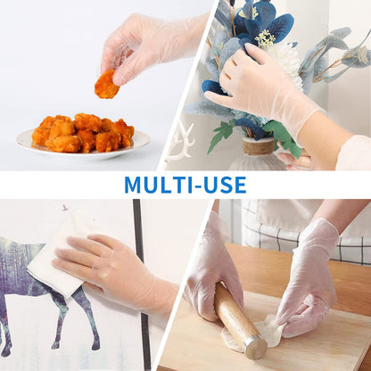 EDI Disposable Vinyl Gloves (Clear) - Powder-Free, Latex-Free (100, X-Large)