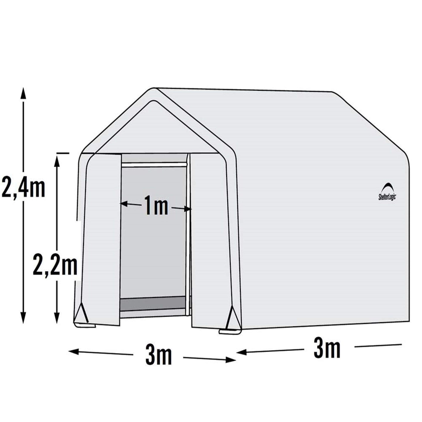 ShelterLogic 10' x 10' GrowIT Greenhouse-in-a-Box Easy Flow Peak Roof Style Easy Access Outdoor Grow House with Translucent Waterproof Cover