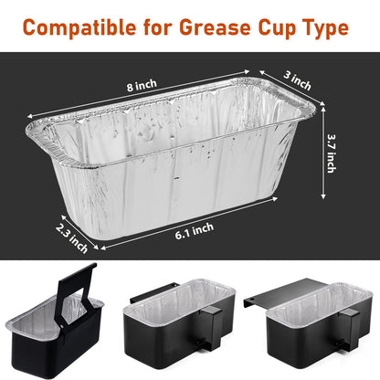 Whaleme Grease Cup Liners for Blackstone Griddle 5017 - Blackstone Griddle Accessories， Disposable Grill Grease Tray, Aluminum Foil Drip Pan Grease Catcher Cup Liner for 17, 22, 28, 36 Inch (30 Pack)