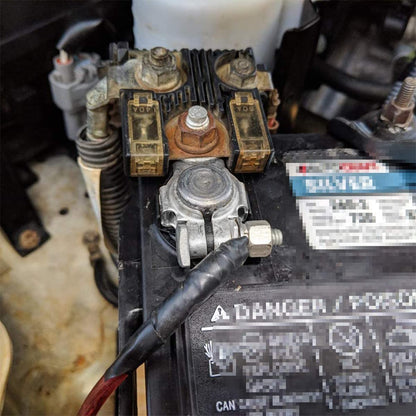 AUCELI Battery Terminal Connector, Top Post Battery Cable Terminal Clamp Set, Positive and Negative 1 Pair with 2 Washers, Good Contact Corrosion Resistance Car Accessories for SUV Van Motorcycle