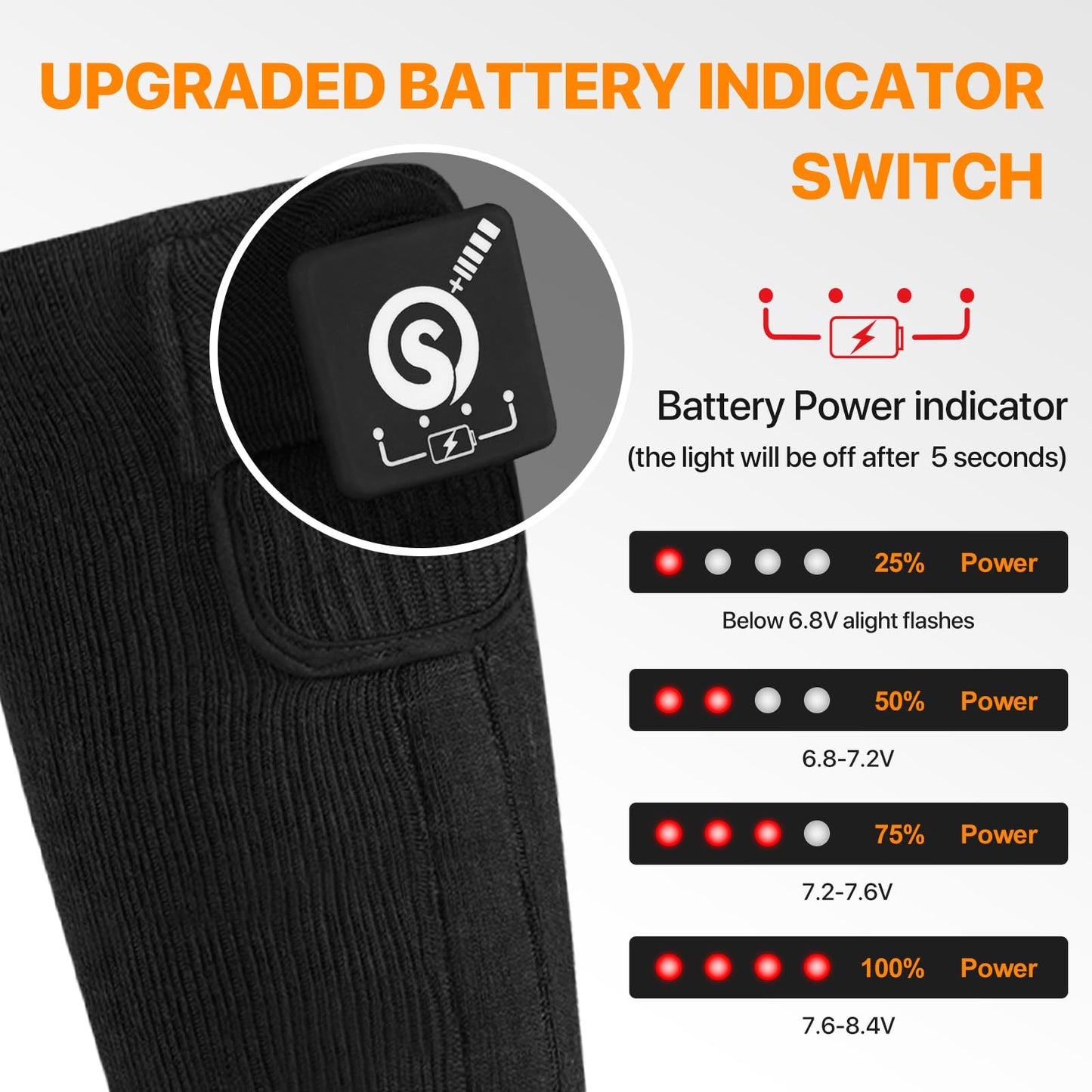 Upgraded Heated Socks,7.4V 2200MAH Electric Rechargeable Battery Heating Socks for Men Women,Winter Outdoor Sports Ski Hunting Camping Hiking Climbing Riding Motorcycle Warm Socks Foot Warmer (M)