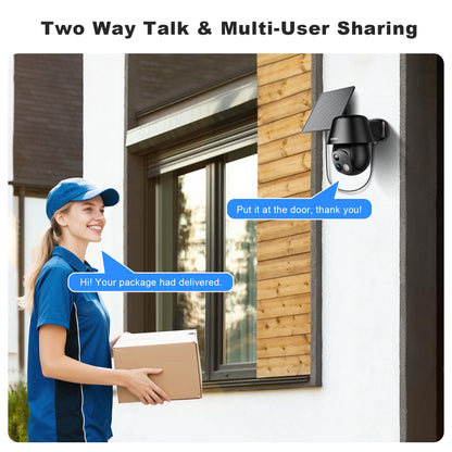 Solar Security Cameras Wireless Outdoor, 2K Pan/Tilt 360° View Solar/Battery Powered WiFi Cameras for Home Security with AI Motion Detection, Spotlight, 2-Way Audio, Siren, IP65, SD/Cloud Storage
