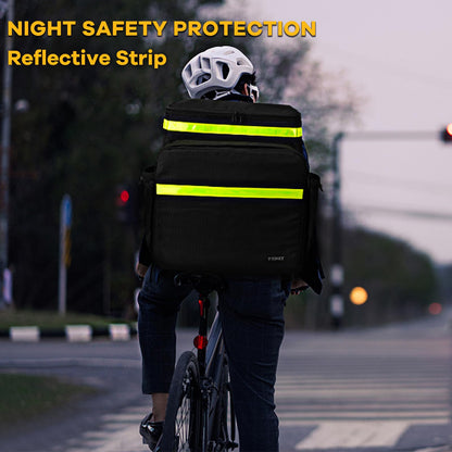 Ytonet Food Delivery Backpack with 7 Cup Holders, Extra Large Insulated Delivery Bags for Hot/Cold Food, Expandable Insulated Pizza Bag for Bike Fits for Uber Eat, Grubhub, Doordash, Black