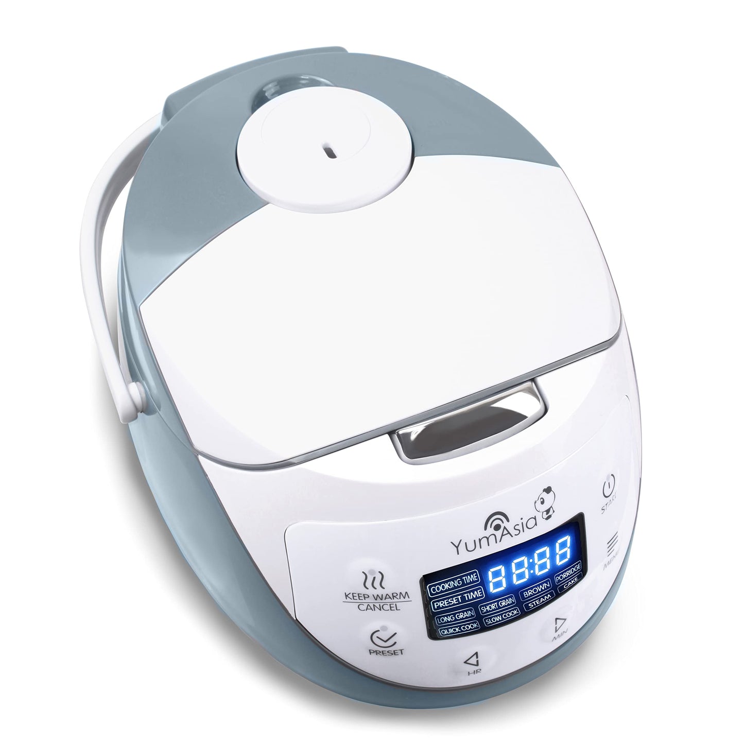 Yum Asia Panda Mini Rice Cooker With Ninja Ceramic Bowl and Advanced Fuzzy Logic (3.5 cup, 0.63 litre) 4 Rice Cooking Functions, 4 Multicooker functions, Digital LED display - 120V