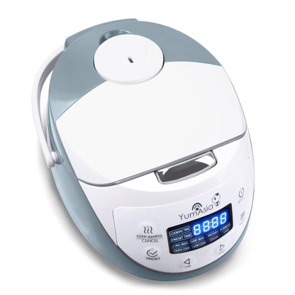 Yum Asia Panda Mini Rice Cooker With Ninja Ceramic Bowl and Advanced Fuzzy Logic (3.5 cup, 0.63 litre) 4 Rice Cooking Functions, 4 Multicooker functions, Digital LED display - 120V