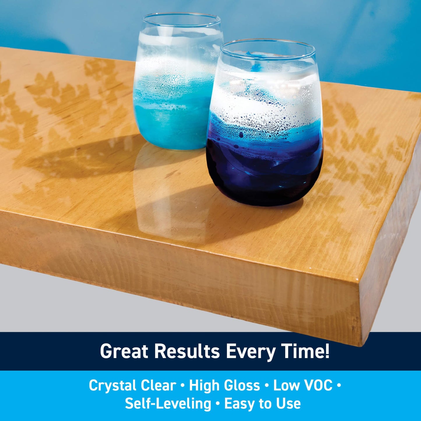 TotalBoat Table Top Epoxy Resin Kit - 2 Quart Kit Size Crystal Clear Formula with High-Gloss Finish & UV-Resistance - Easy 1:1 Ratio for Bar and Counter Coating, Woodworking, and Resin Art Casting