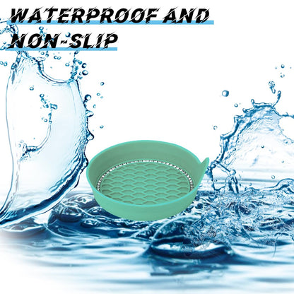 zipelo Bling Car Cup Coaster, 4 Pack Universal Vehicle Anti-Slip Cup Holder Insert Coasters, Crystal Rhinestone Silicone Shockproof Drink Mat, Car Interior Accessories (Mint Green)