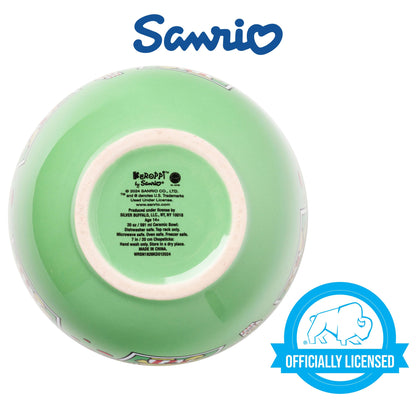 Silver Buffalo Sanrio Hello Kitty and Friends Keroppi Polaroids Ceramic Ramen Noodle Rice Bowl with Chopsticks, Microwave Safe, 20 Ounces